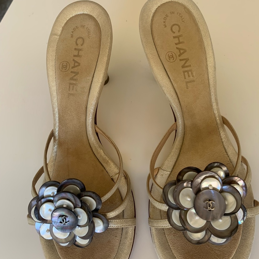 Chanel sandals suede and fabric size 38H
